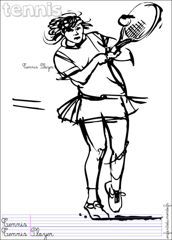 coloriage tennis 2